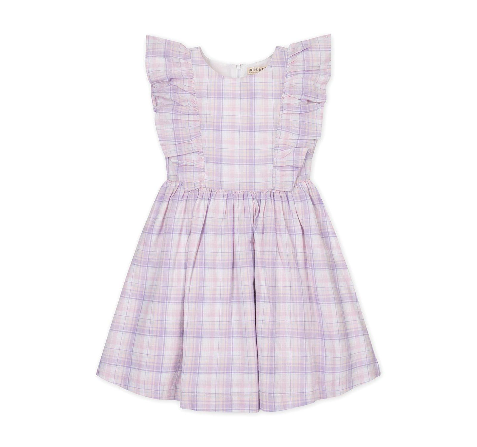 Детское льняное платье Hope & Henry Toddler Girls Flutter Sleeve Pinafore