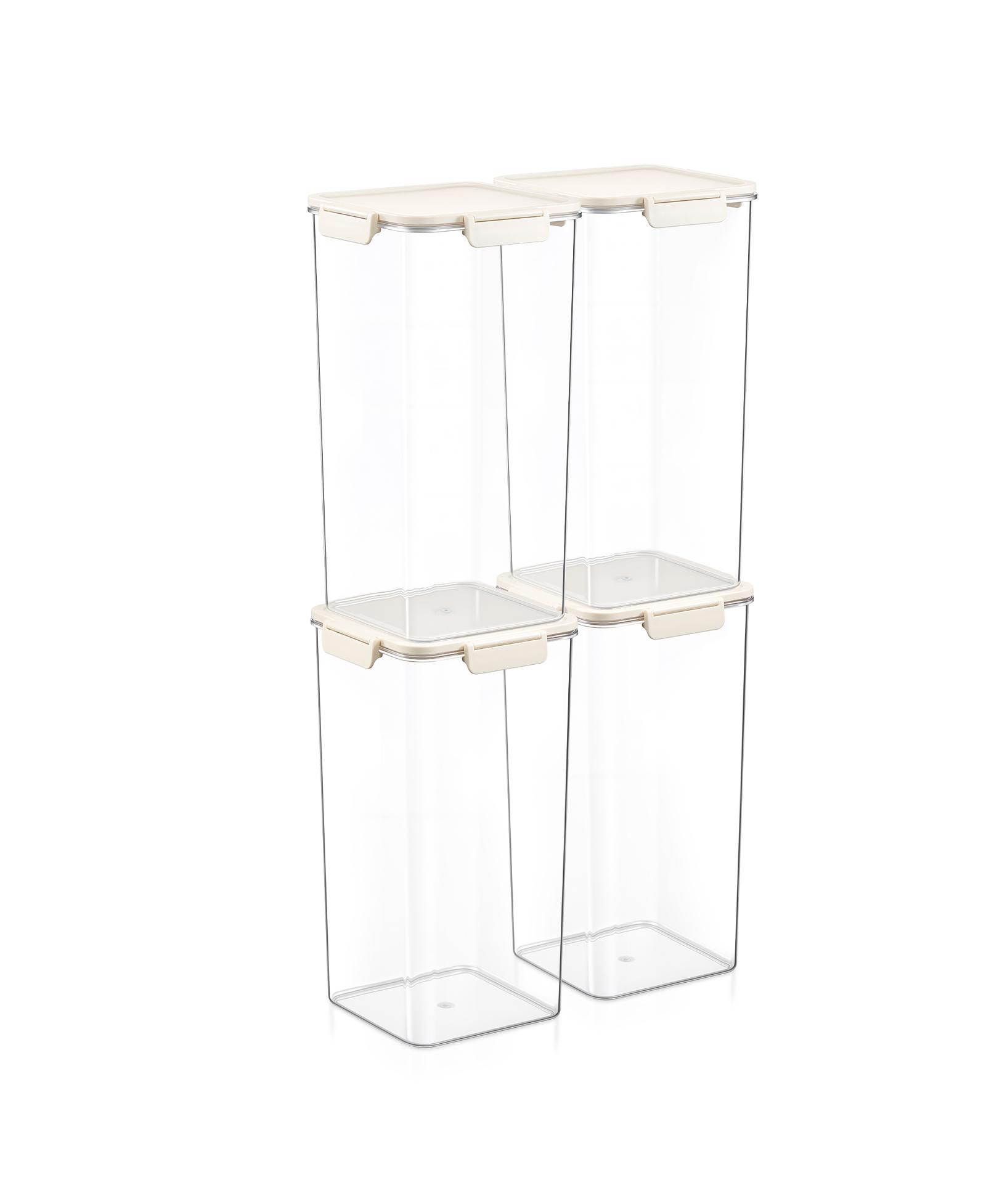 Sorbus 4 Pack 6000ml/211.64oz Clear Stackable Airtight Food Storage Containers for Pantry, Rice, Pasta, Cereal and More