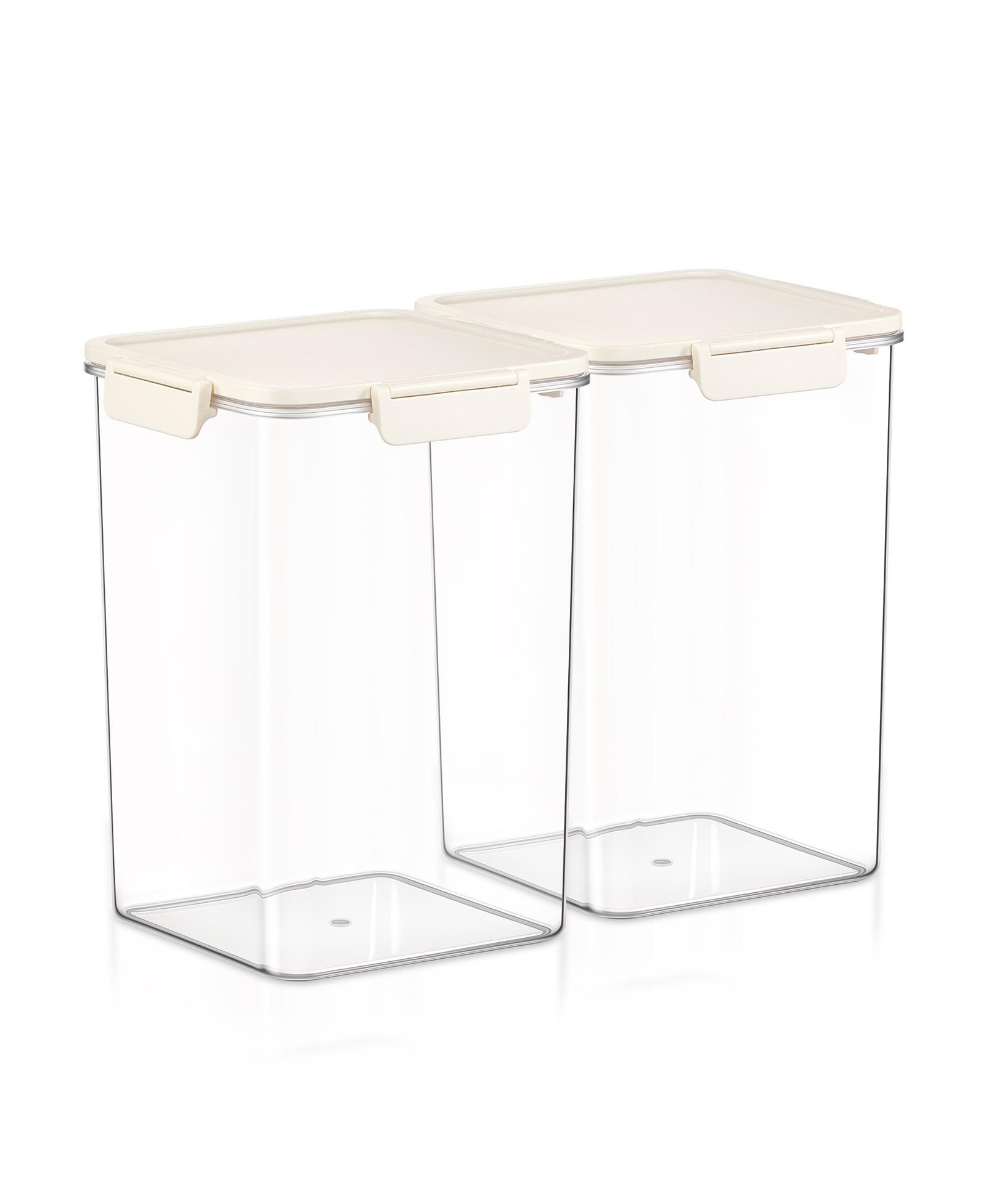 Sorbus 2 Pack 4500ml/158.73oz Clear Stackable Airtight Food Storage Containers for Pantry, Rice, Pasta, Cereal and More