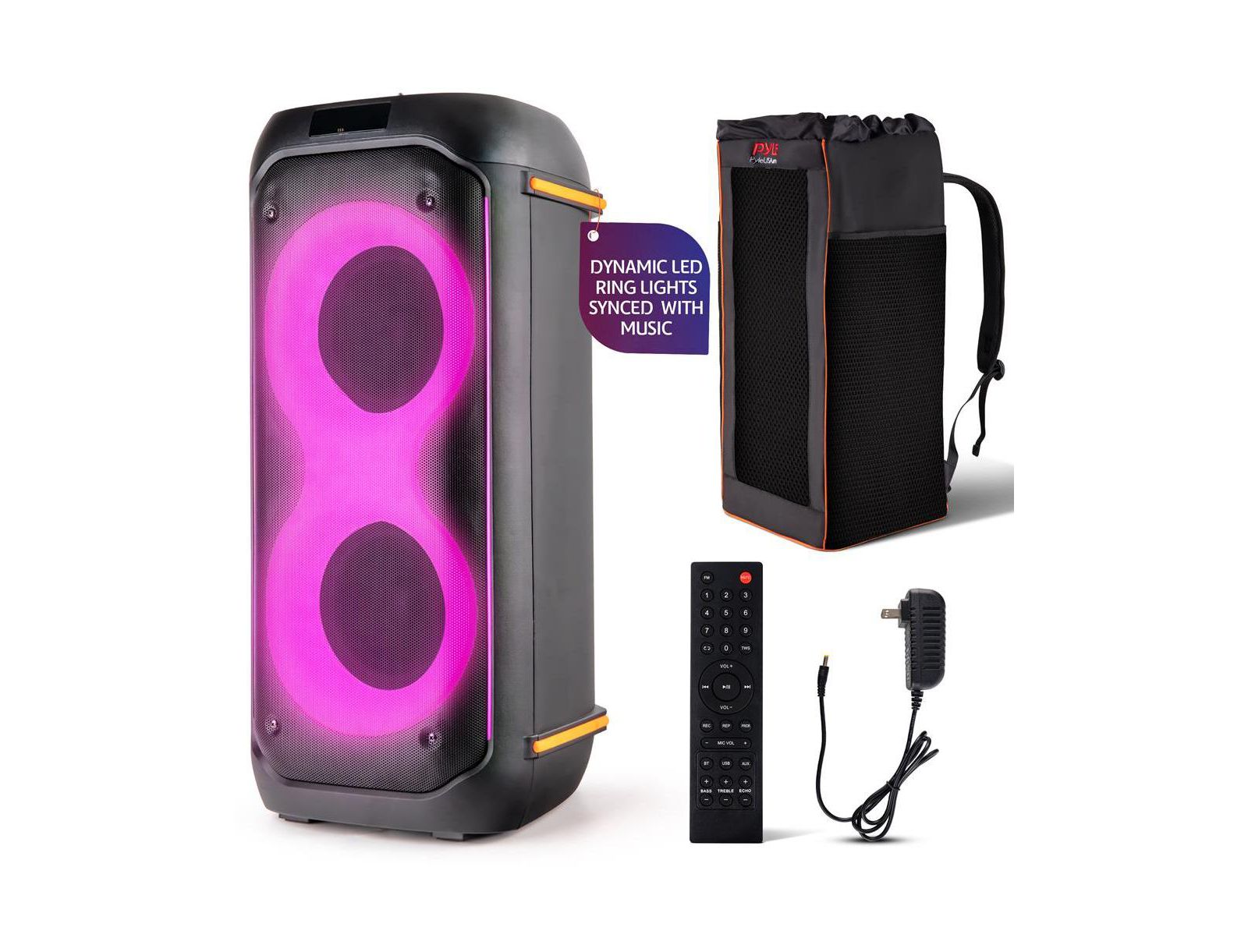 Pyle PPHP26BLBG Dual 6.5" Bluetooth 5.0 Karaoke Speaker System