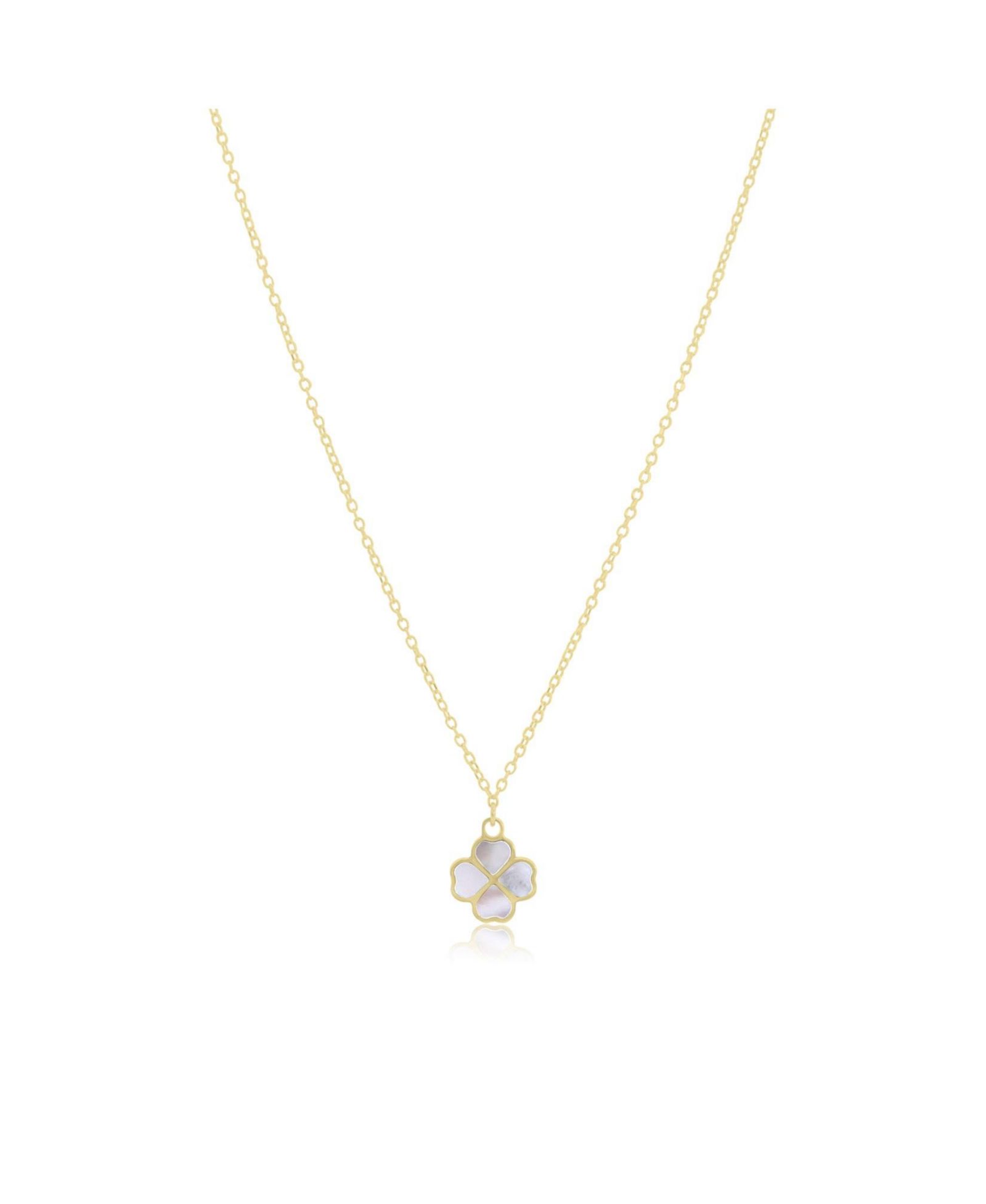 Золотое ожерелье The Lovery Mother of Pearl Lucky Clover 14K Gold