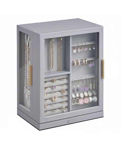 YIGII360degree Rotating Jewelry Organizer 5 Drawers Glass Window Dustproof Moisture Resistant