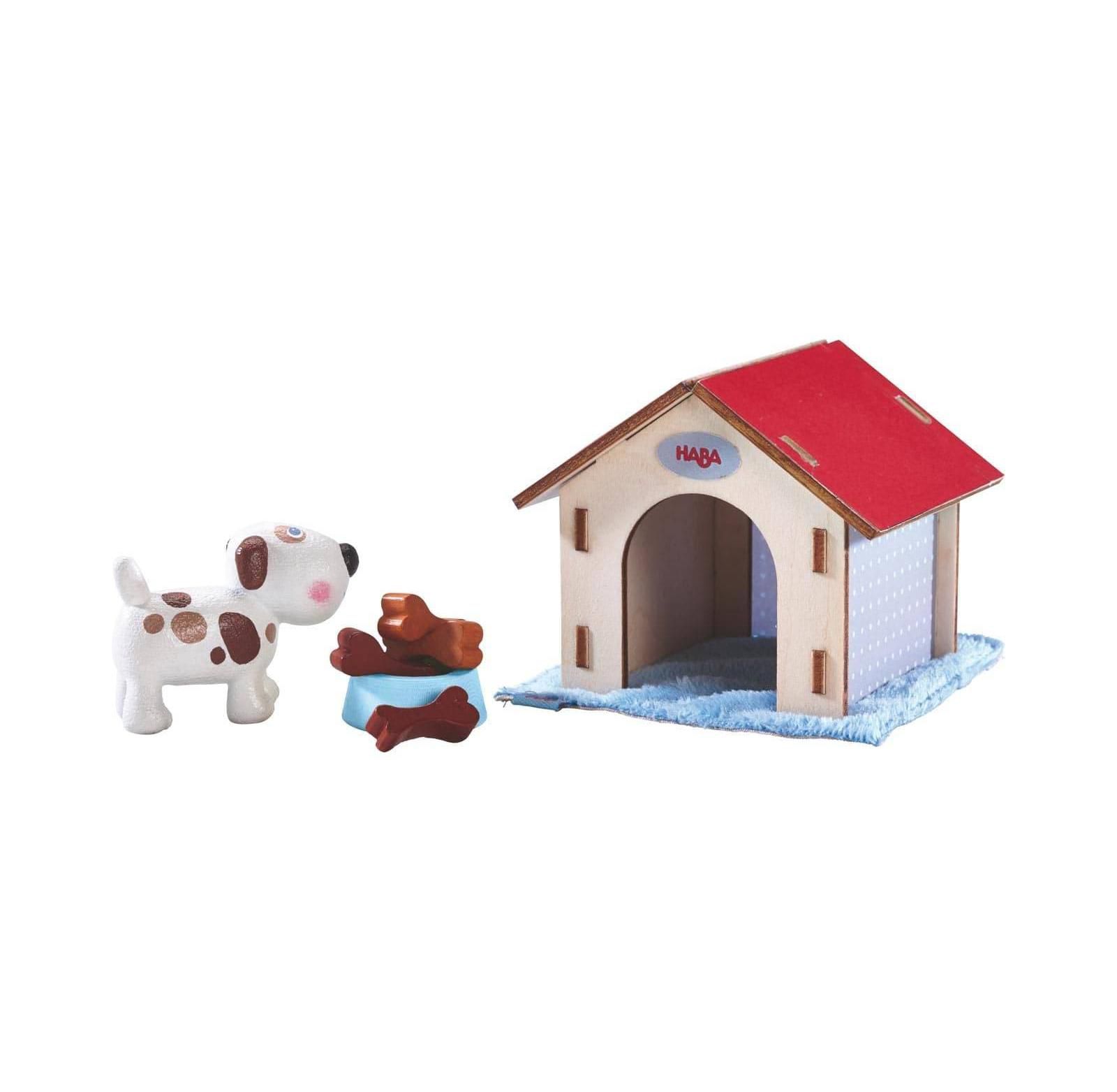 Haba игрушка собака Lucky из серии Little Friends с домиком и деревянными косточками