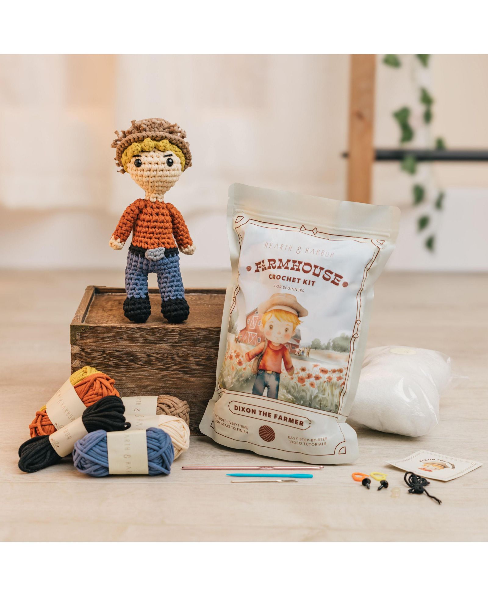 Набор для вязания крючком Hearth & Harbor Amigurumi для начинающих, взрослых и детей