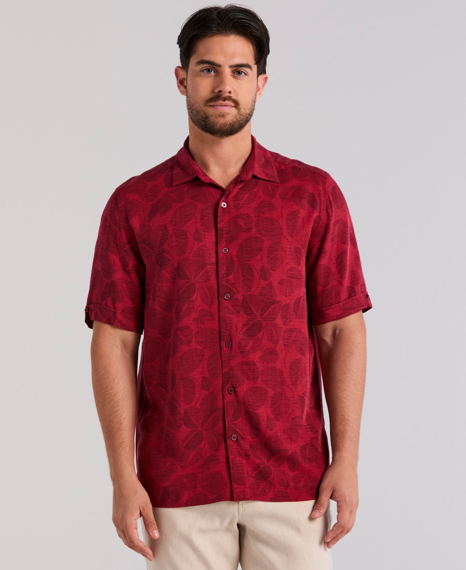 Cubavera Men's Tonal Floral Print Shirt