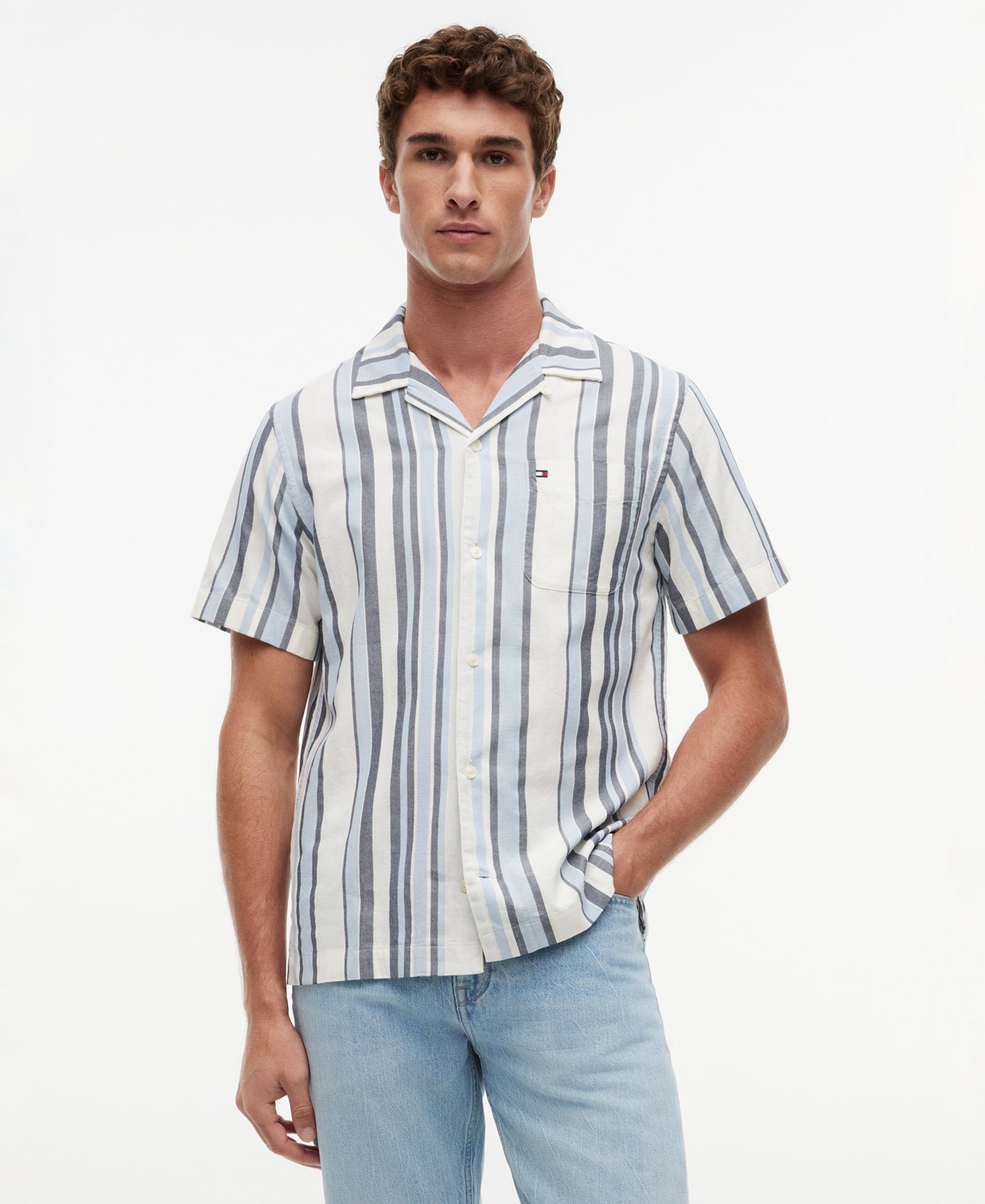 Мужская рубашка Tommy Hilfiger Structure Multi Stripe Short-Sleeve