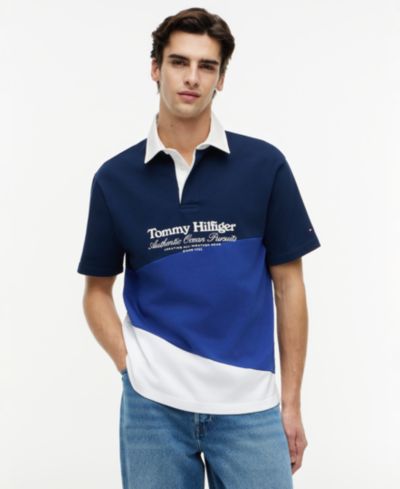 Tommy Hilfiger Men's Graphic Color-Block Polo Shirt