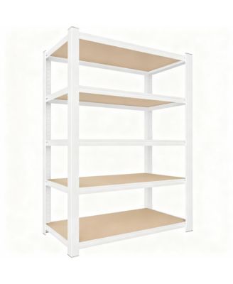 YIGII Adjustable 5-Tier Metal Connector Shelving - Heavy Duty, Boltless, for Kitchen, Pantry, Garage