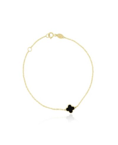 The Lovery Mini Onyx Single Clover Bracelet 14K Gold