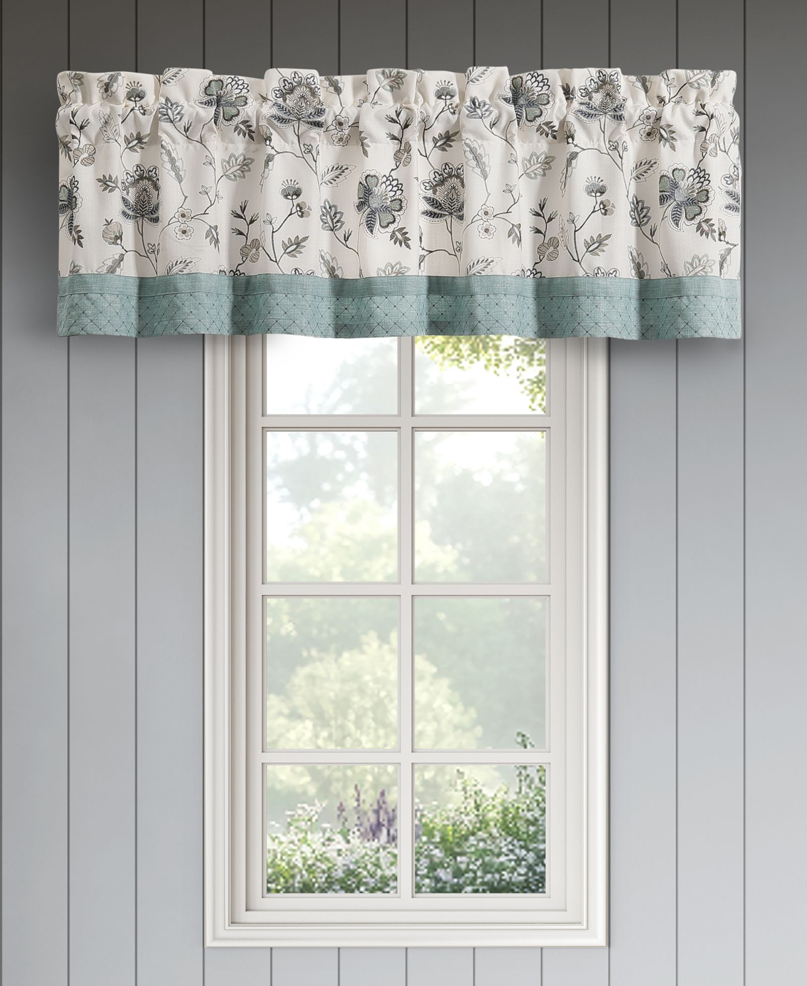 J Queen New York Blossom View Window Straight Valance, 21.25" x 88"