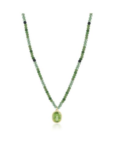 The Lovery Ожерелье с зеленым турмалином в золотой оправе 14K Yellow Gold