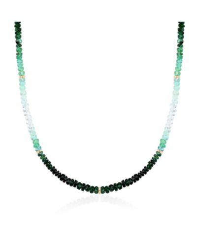 The Lovery Ожерелье Emerald Ombre с бусинами 14K Yellow Gold