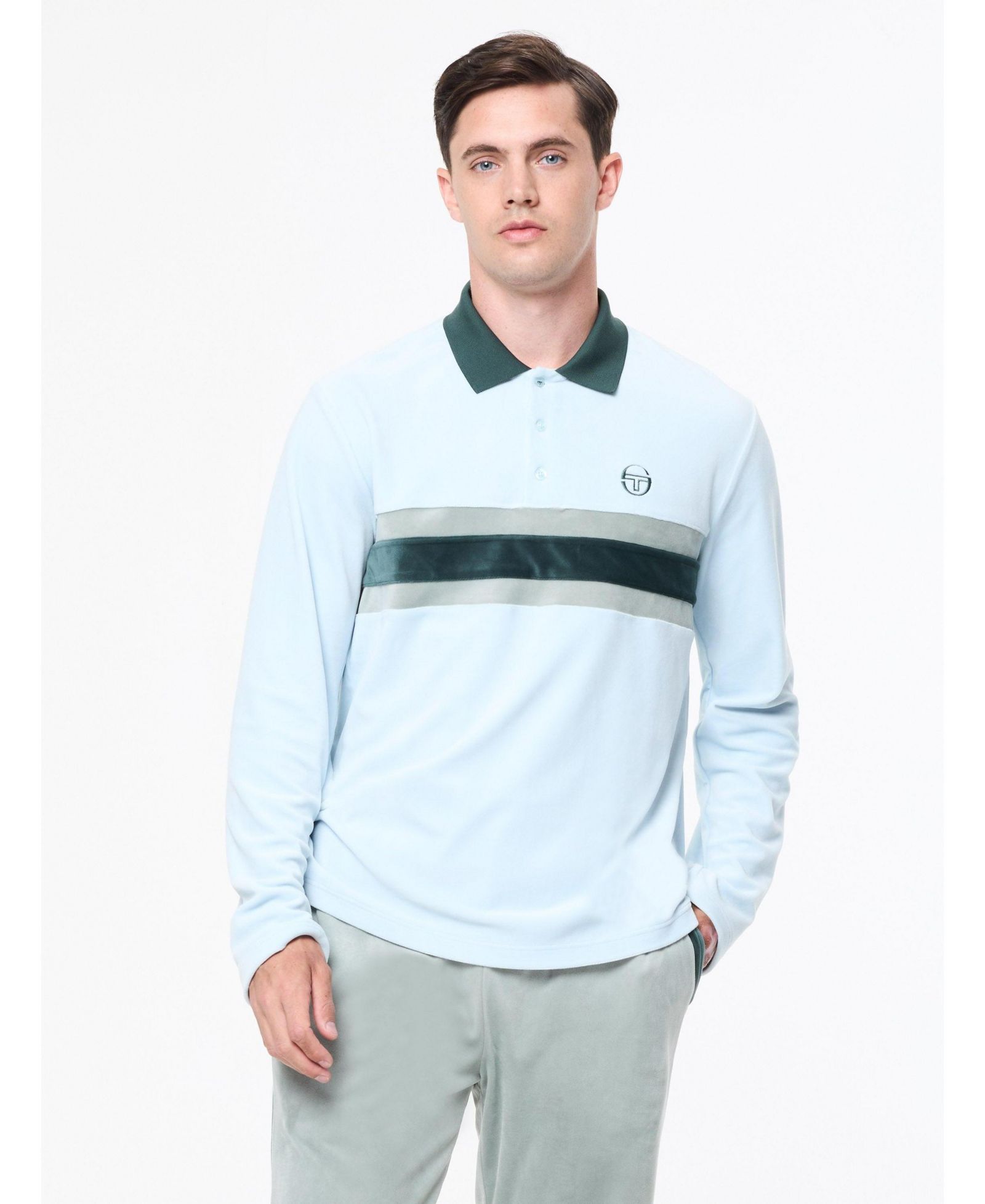 Sergio Tacchini Men's Banda Velour Polo shirt