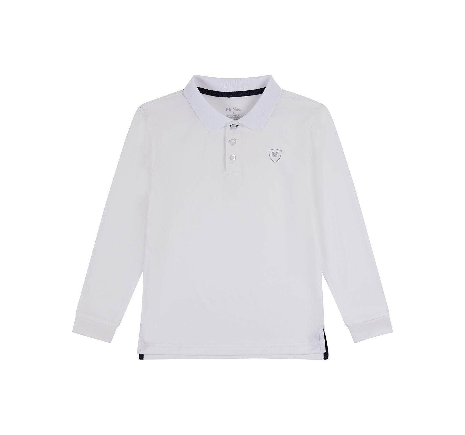 MeMoi Big Boys Silky Soft Dri-Effect Moisture Wicking Long Sleeve Polo Shirt