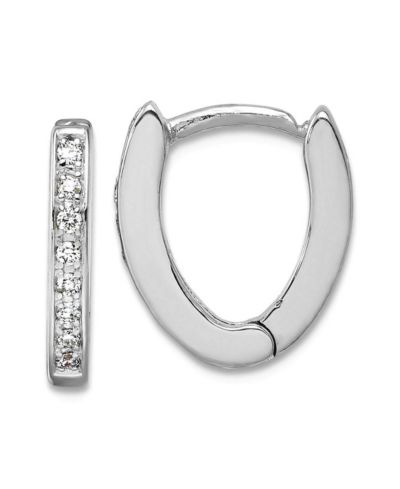 Curata Jewelry 18k Yellow or White Gold 0.16cttw Diamond Wishbone Hoop Earrings -15x12mm .16 dwt