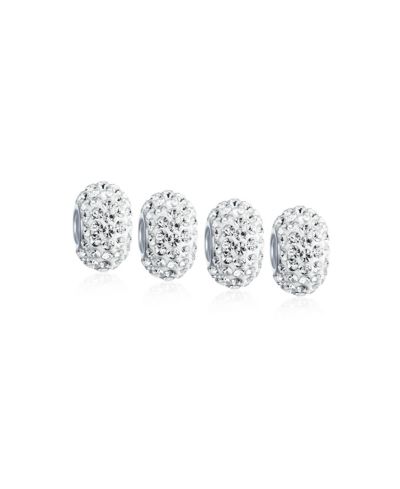 Bling Jewelry Crystal Charm Bead Sterling Silver 4-Piece Set