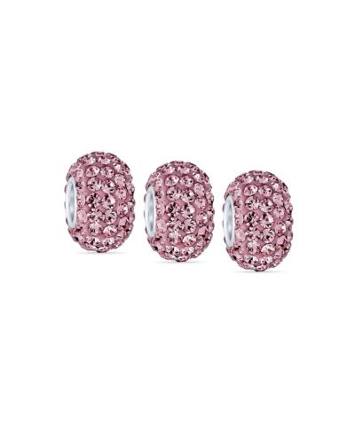 Bling Jewelry Charm Sets Crystal Spacer Bead Core .925 Sterling Silver Fits European Charm Bracelet