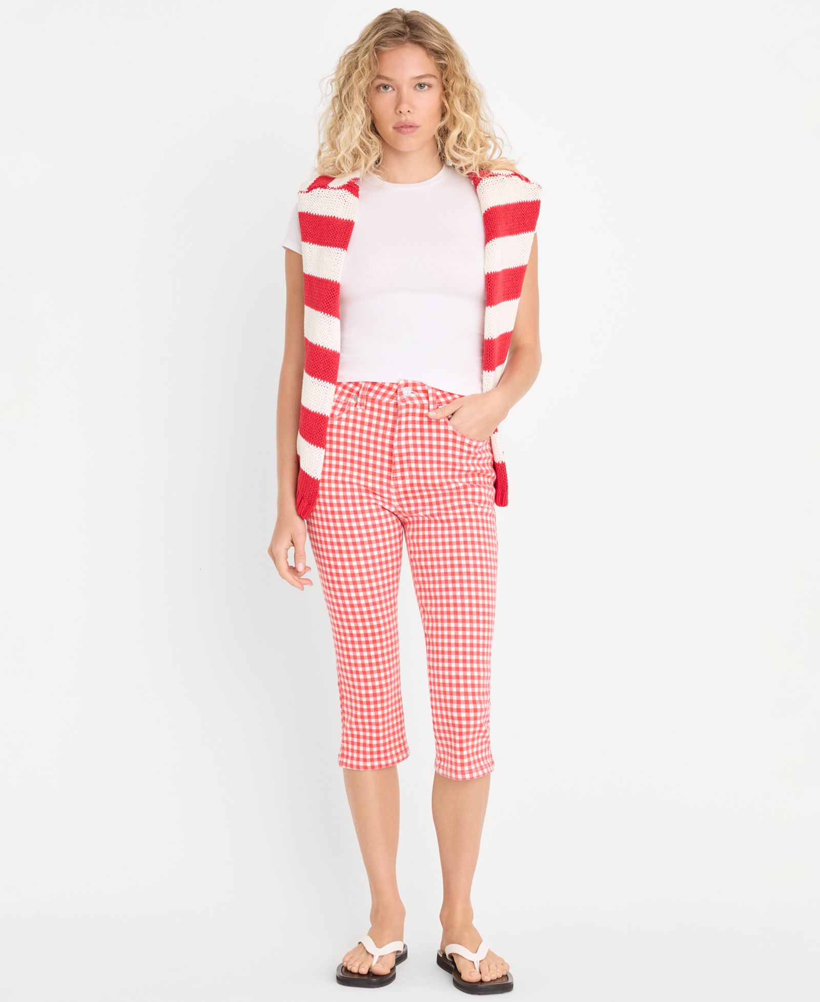 Женские брюки Good American Gingham Capris