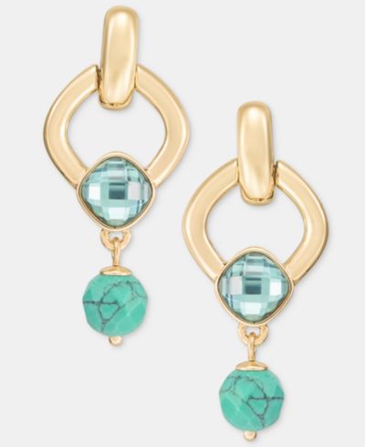 Anne Klein Stone & Bead Drop Earrings