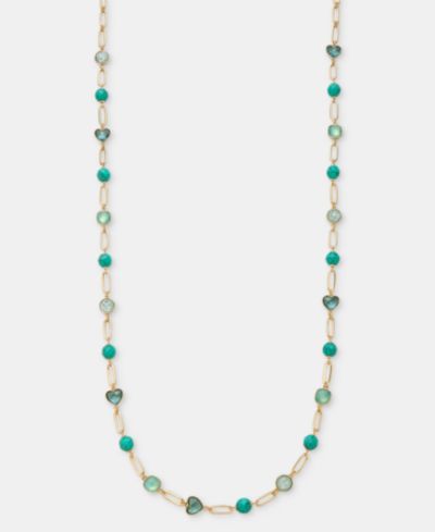 Anne Klein золотистое ожерелье с бусинами из камня Gold-Tone Stone Beaded Strandage