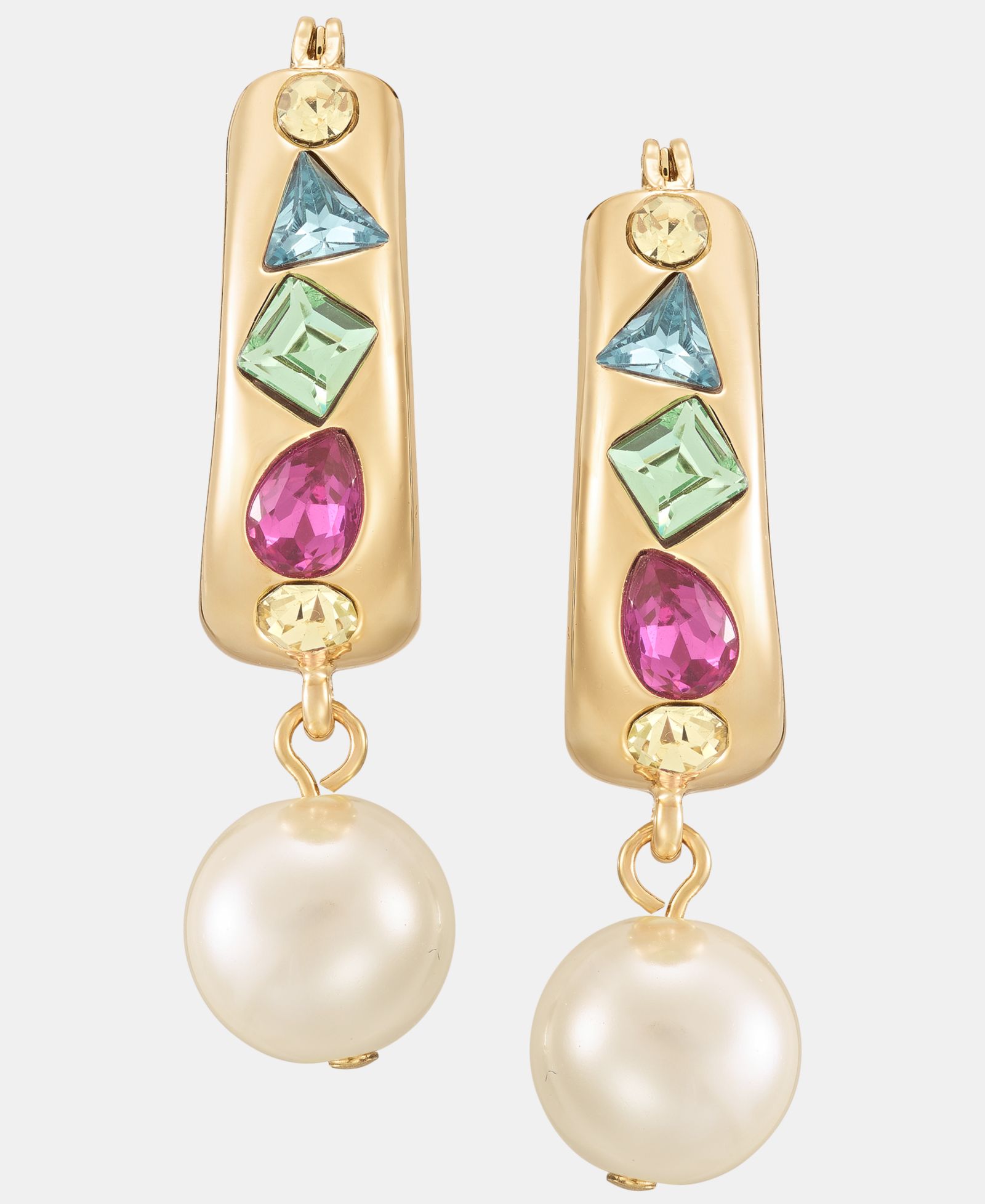 Серьги KARL LAGERFELD PARIS Imitation Pearl Charm Mixed Crystal Hoop