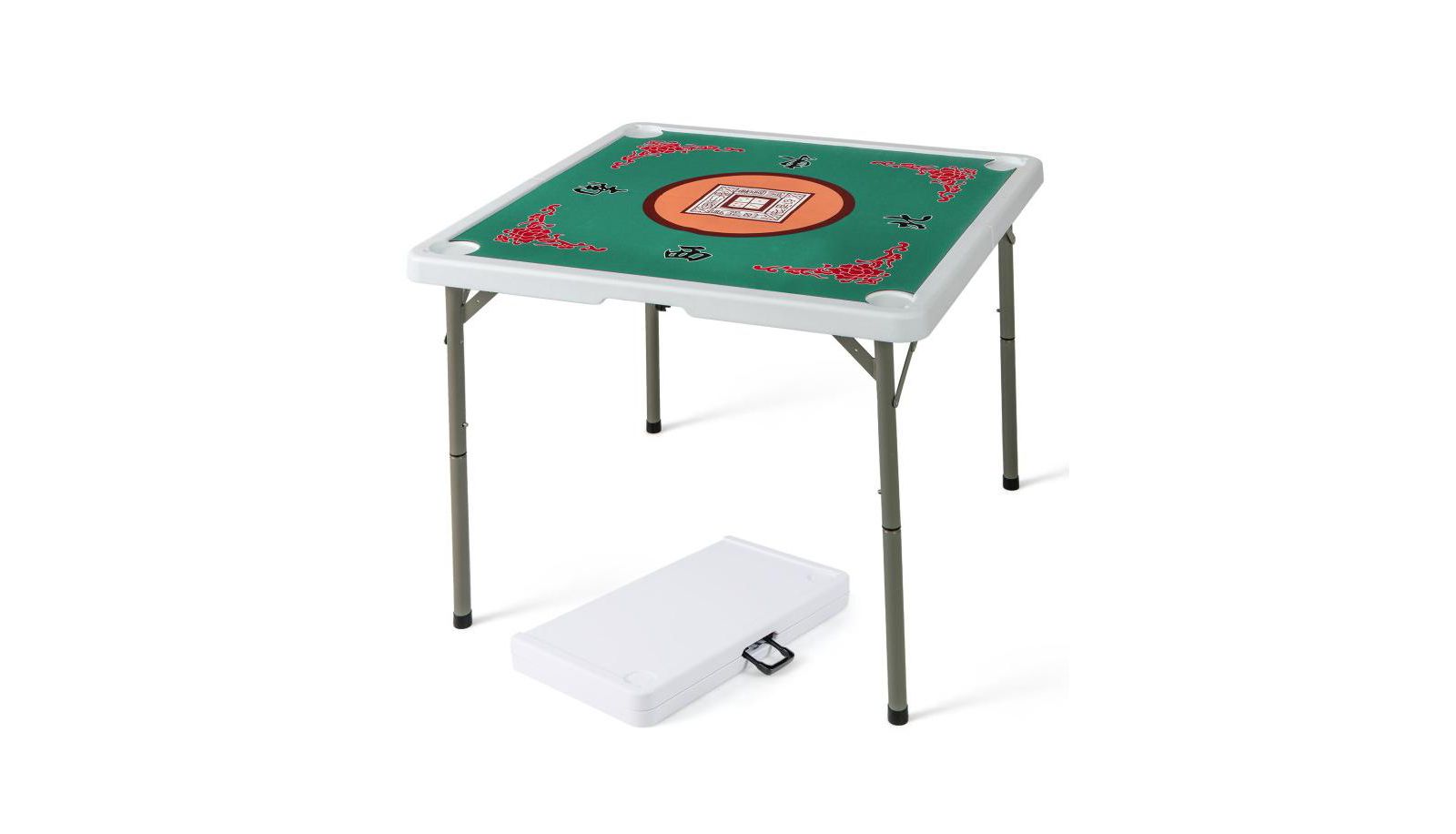 HONGGE 35 Inch 4 Player Game Card Folding Mahjong Table with Cup Holders