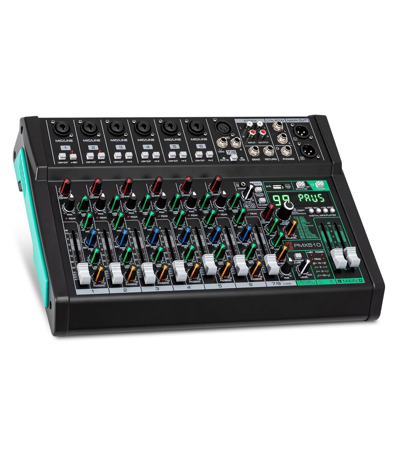 Pyle 10-канальный Bluetooth студийный микшер с эффектами DSP PMX510