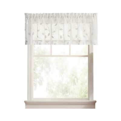 Занавеска Ellis Curtain Chatham, 100% полиэстер, вышитая прозрачная вуаль с карманом для штанги, 70" x 15"