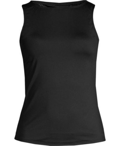 Lands' End Petite High Neck UPF 50 Sun Protection Modest Tankini Swimsuit Top