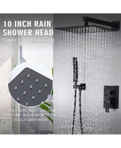 Система душевых BUSDAYS Ceiling Mount Rainfall 10-Inch, металлическая душевая лейка с ручным распылителем