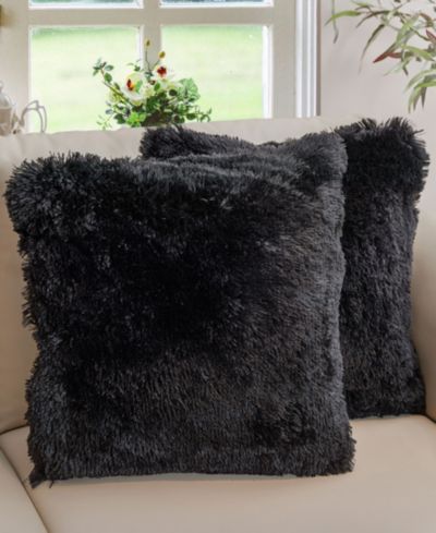 Cheer Collection Textured Fluffy Decorative Pillow, 24" x 24"