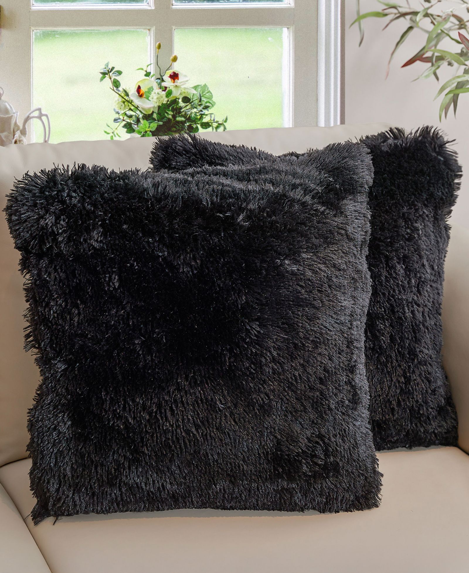 Cheer Collection Textured Fluffy Decorative Pillow, 26" x 26"