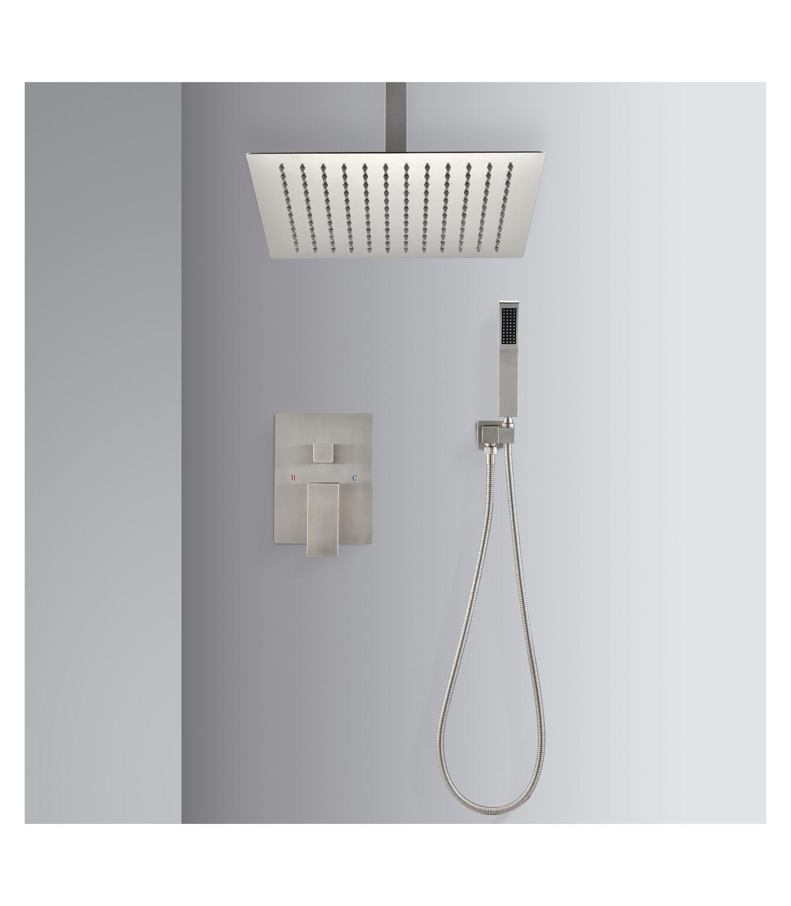 Душевая система BUSDAYS Ceiling Mounted с ручным душем и лейкой 10"