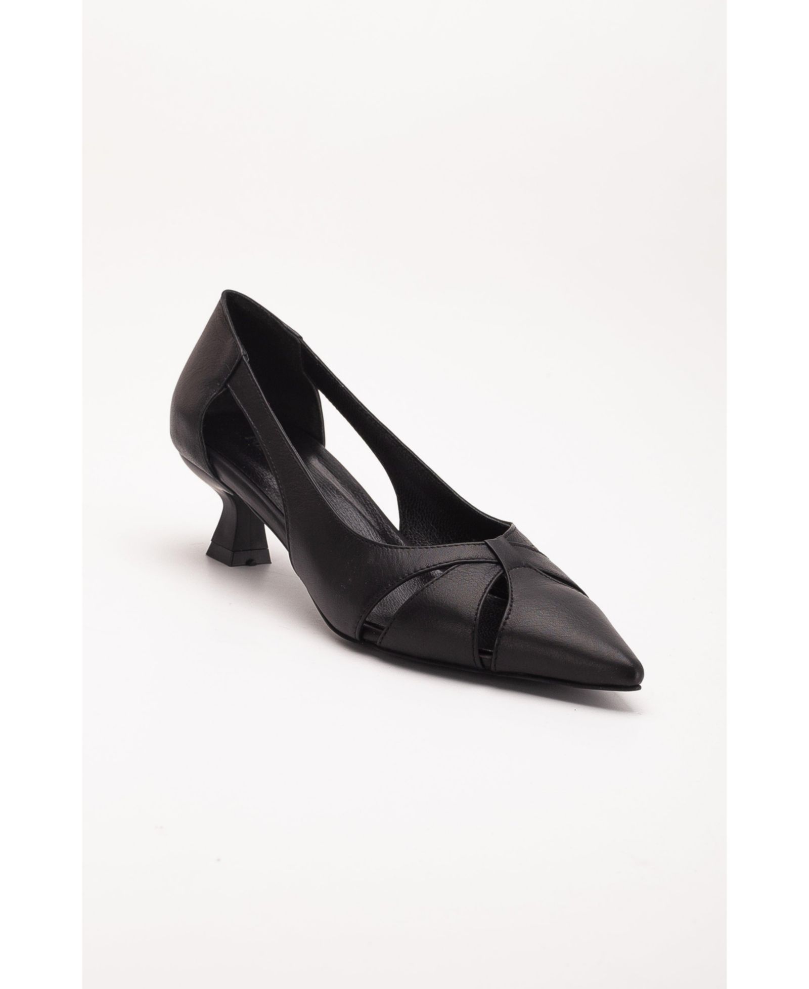 Forever and Always Shoes Women's Sidal Kitten Heel Leather Pumps