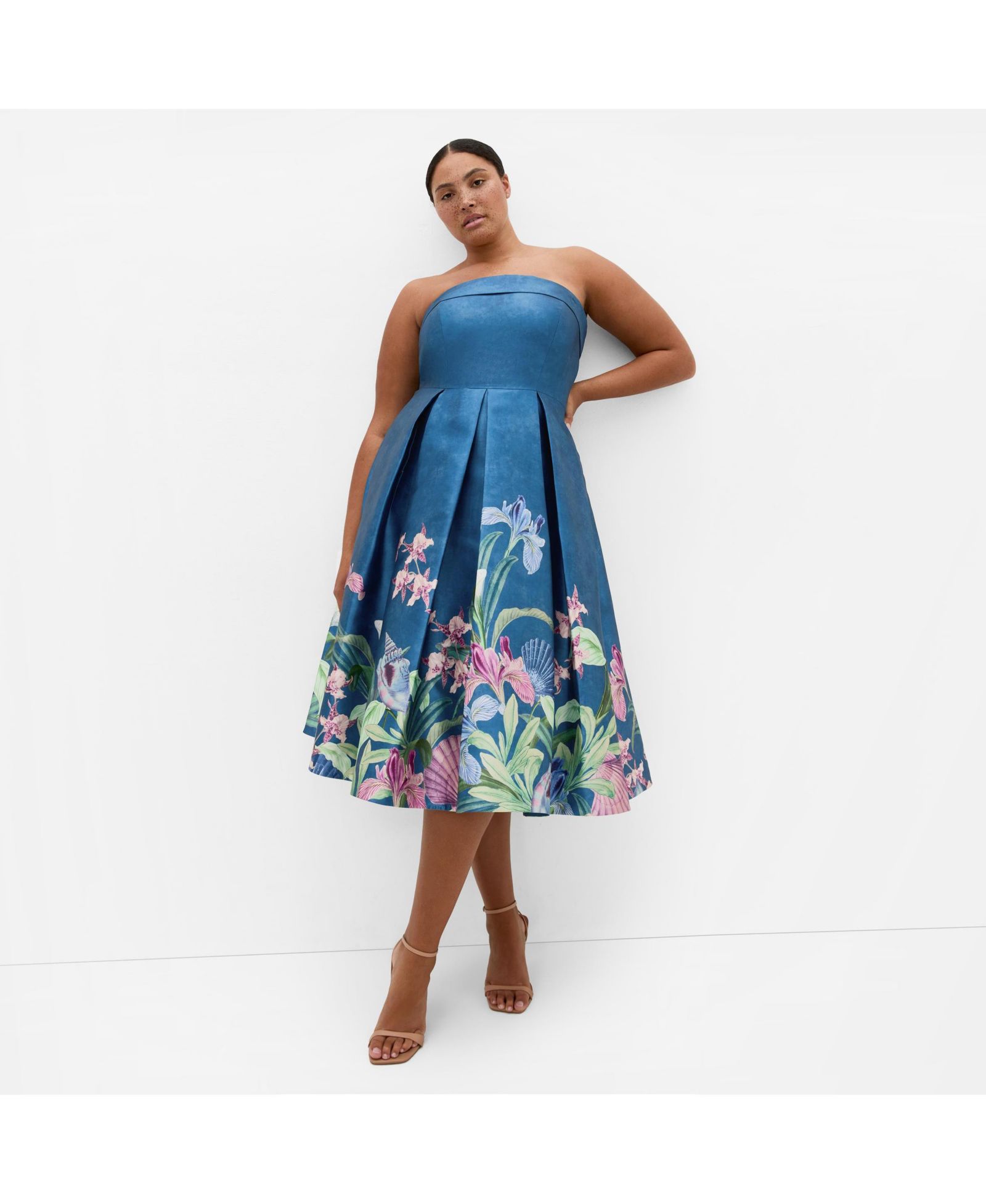 Женское платье миди CITY CHIC Plus Size Tiffany Bloom без бретелек