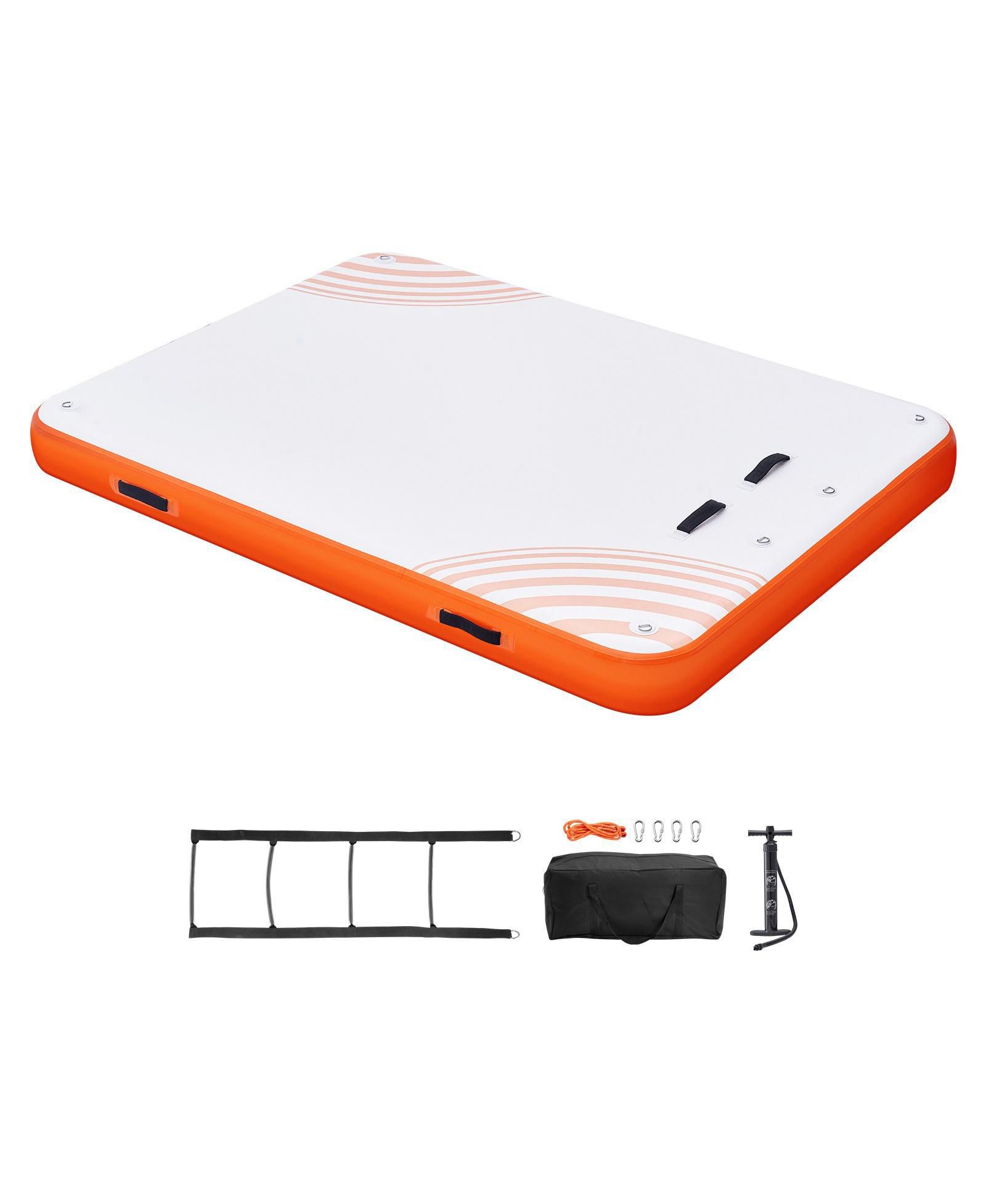 Mecale Inflatable Floating Dock Platform with Non-Slip Surface and Ladder