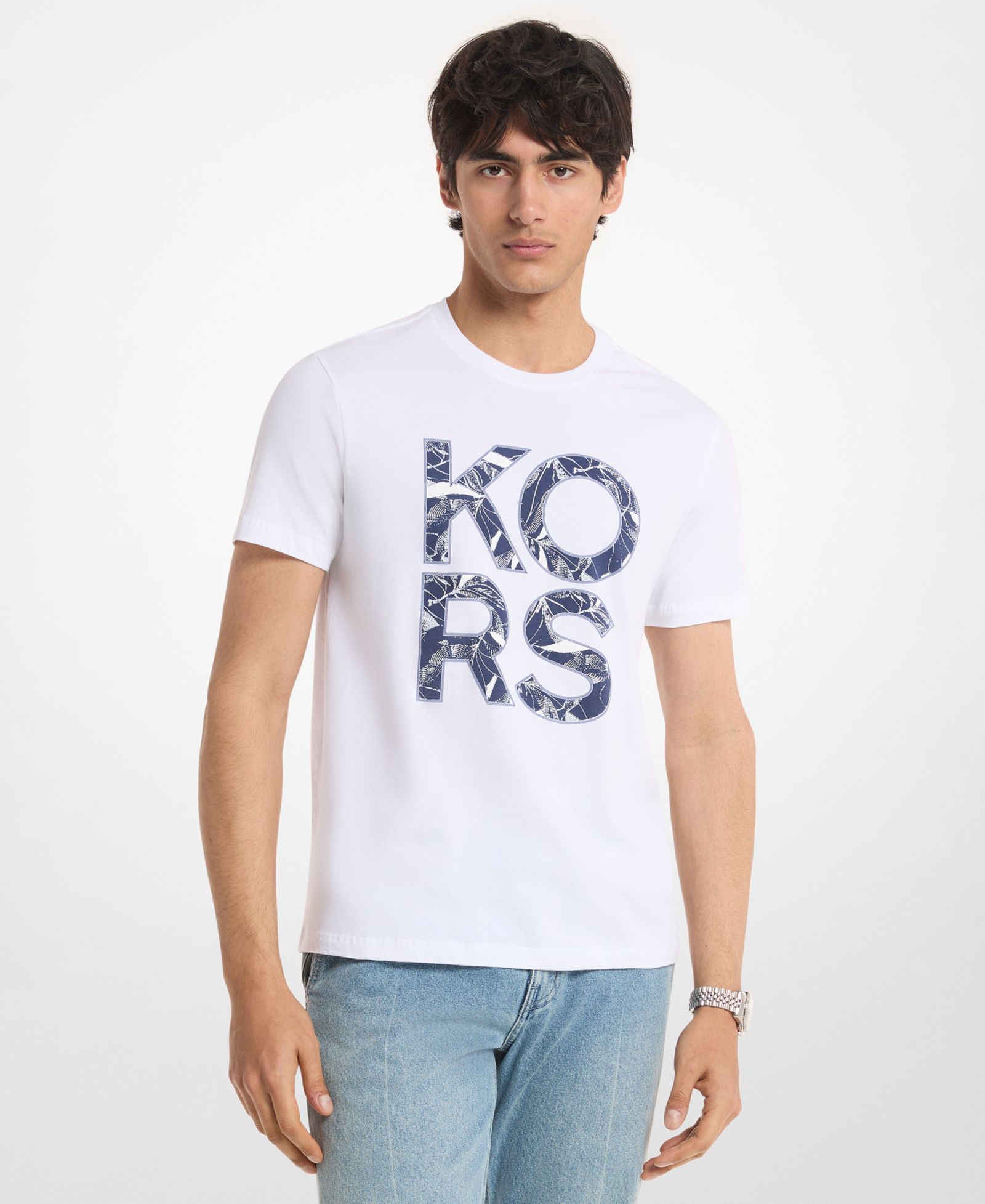 Michael Kors Men's Floral Logo Regular-Fit T-Shirt