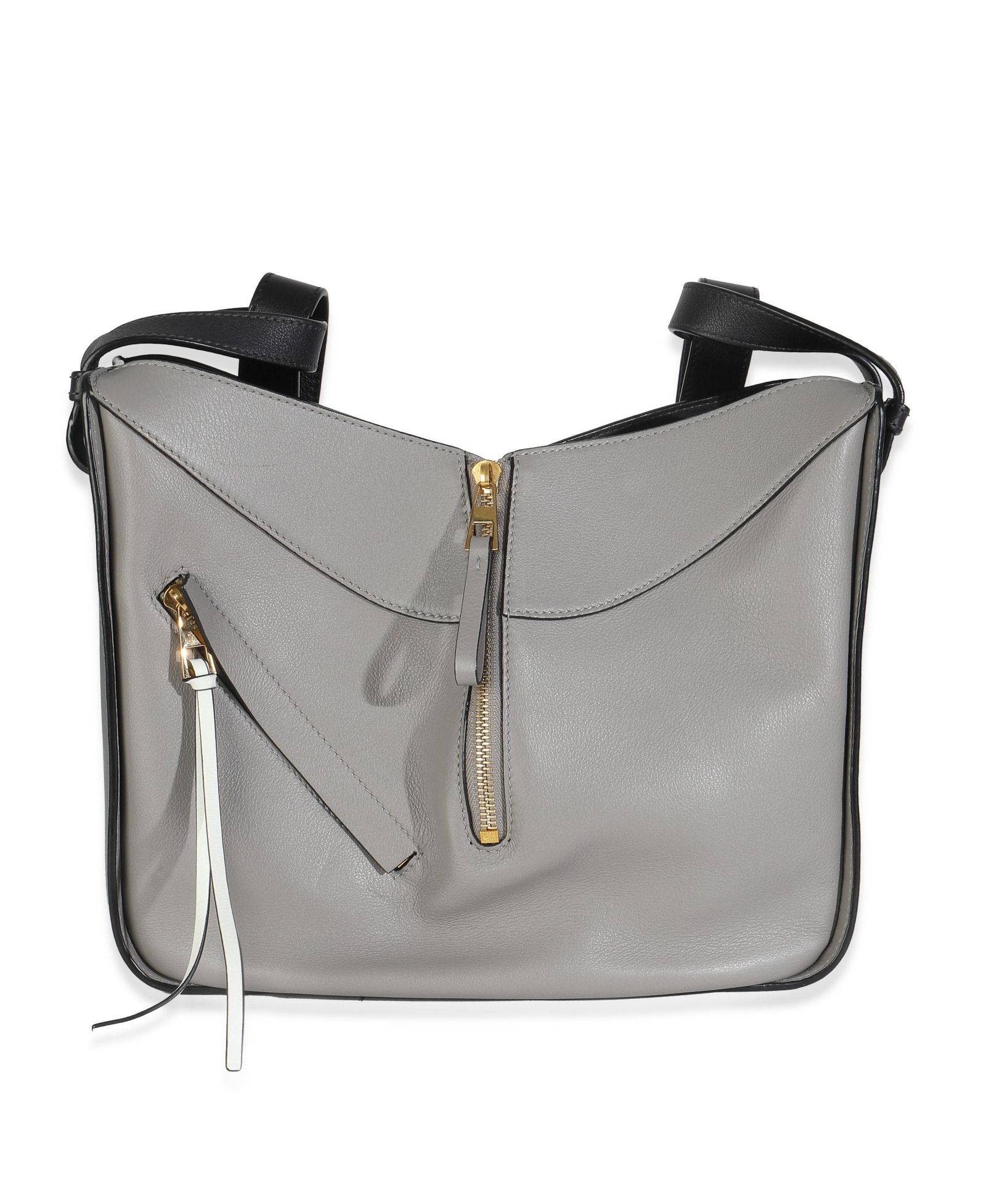 Pre-Owned Loewe сумка через плечо Hammock из телячьей кожи, серая/черная, Medium