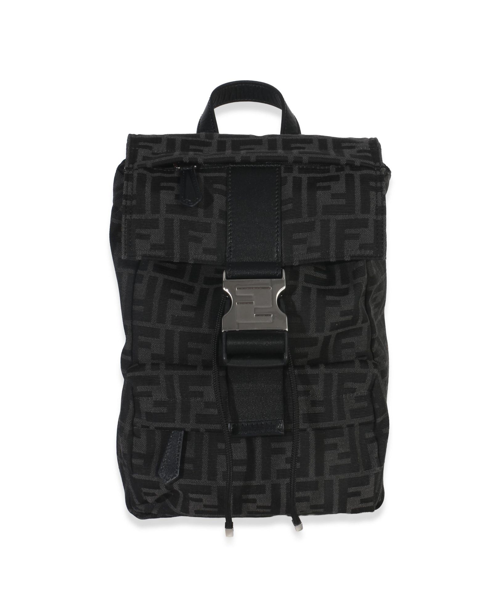 Pre-Owned Fendi Black Zucca Canvas Small Fendiness Crossbody Bag