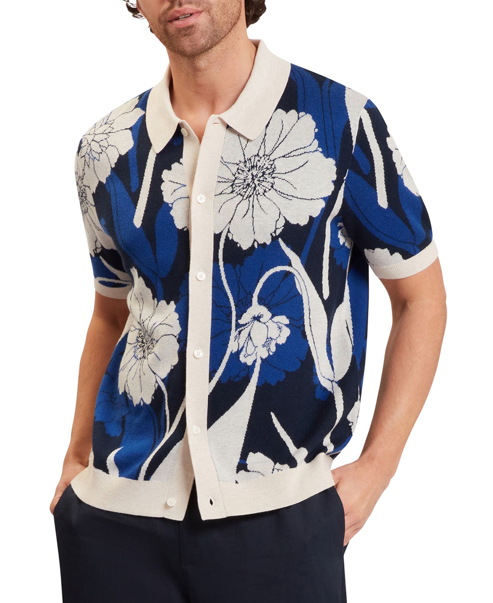 Мужская рубашка Ted Baker Floral Jacquard Short-Sleeve
