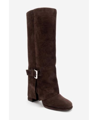 Forever & Always Shoes Women's Lojo Leather Block Heel Boot
