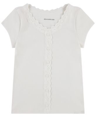 abercrombie kids Girls' 5-16 Lace-Trim Button-Front Top