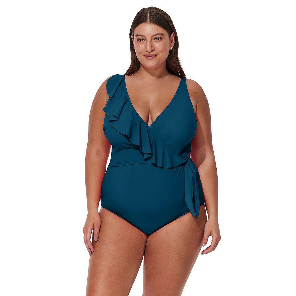 Profile by Gottex Women's Tutti Frutti Ruffle Surplice One Piece Swimsuit