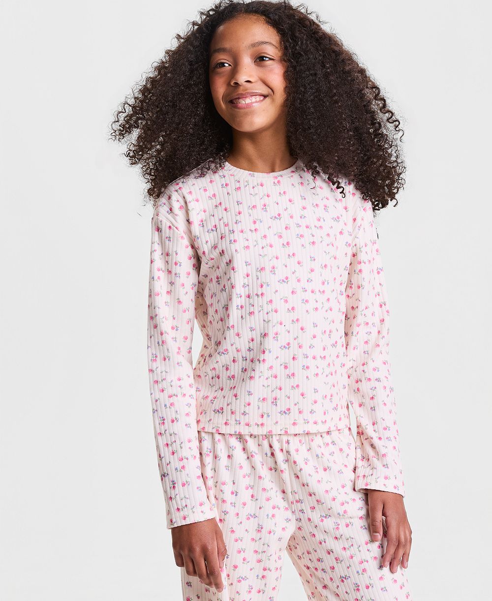 With Jules Girls' 7-16 Printed Lightweight Ribbed T-Shirt