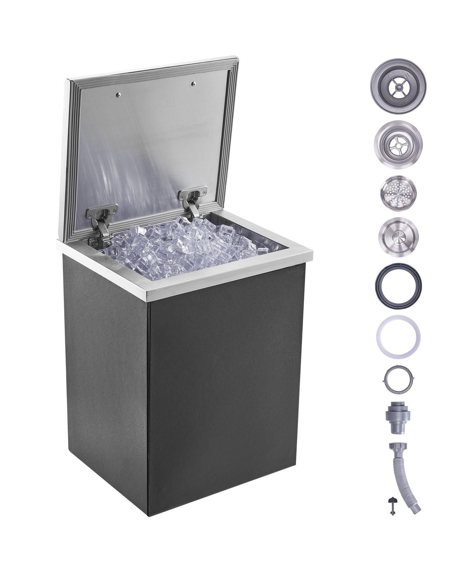 Термобокс из нержавеющей стали Mecale 14 x 12 x 18 Inch, 40 Qt с крышкой на петлях