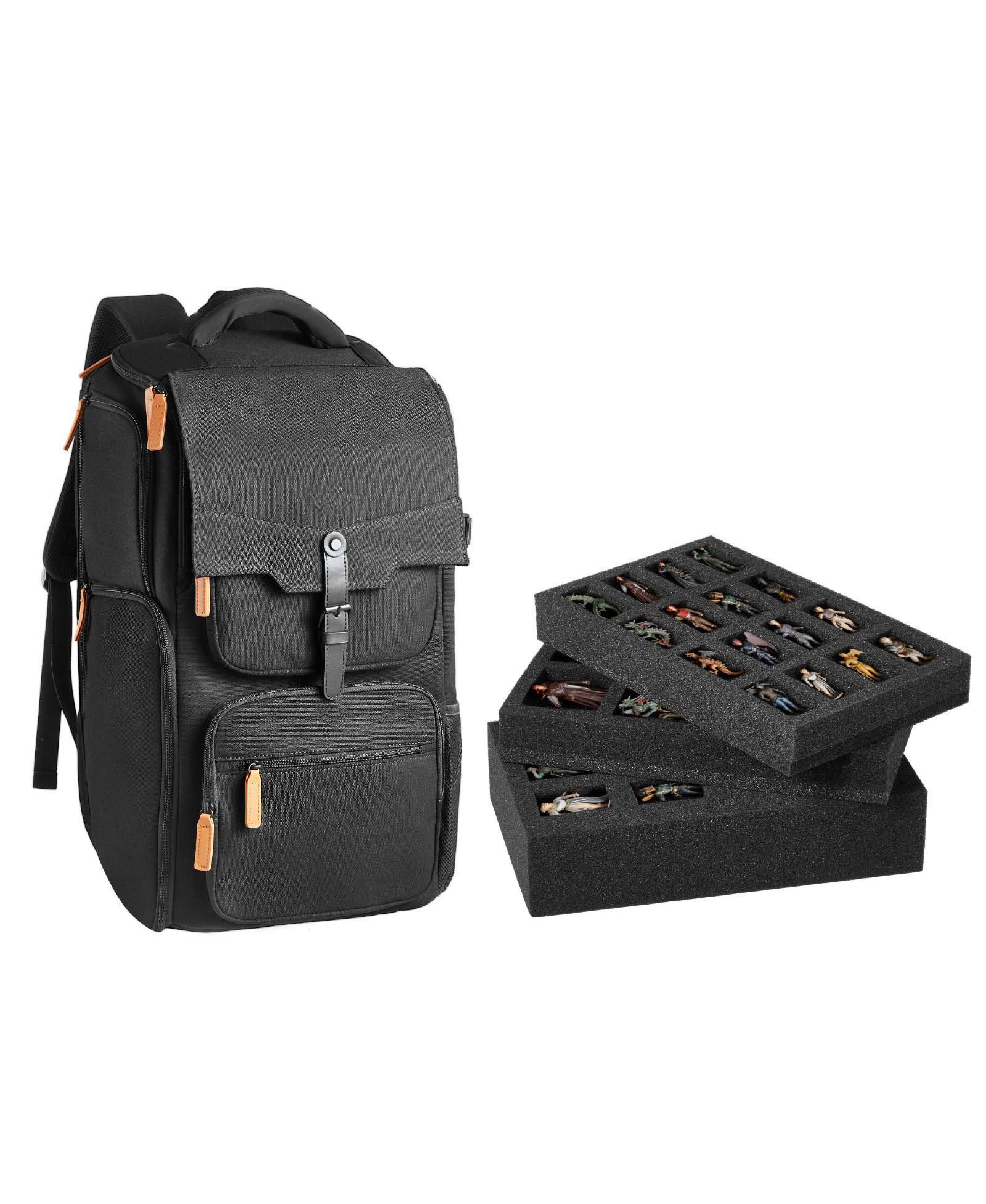 Mecale Miniature Figure Storage Bag Fits 58 Infantry Minis with 3 Foam Layers and Shoulder Strap