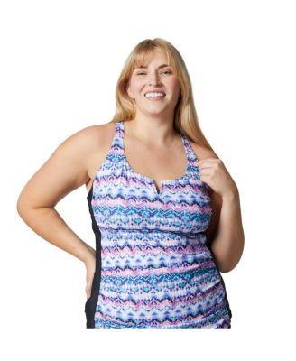 Free Country Plus Size Notch Front Tankini Top