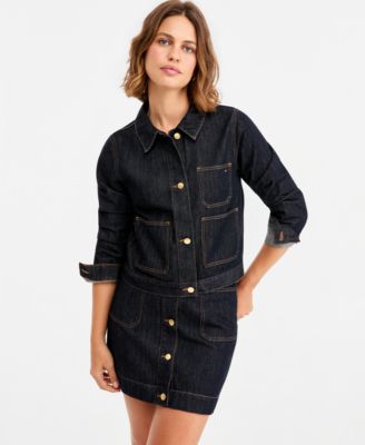 Tommy Hilfiger Женская джинсовая куртка из хлопка с воротником