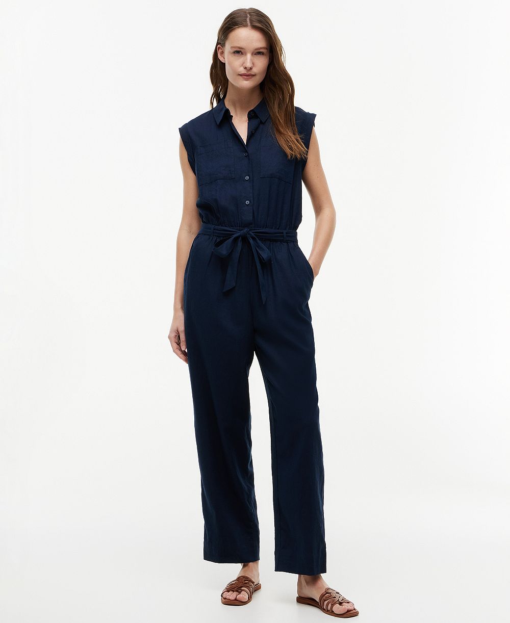 Tommy Hilfiger Women's Belted Collared Jumpsuit