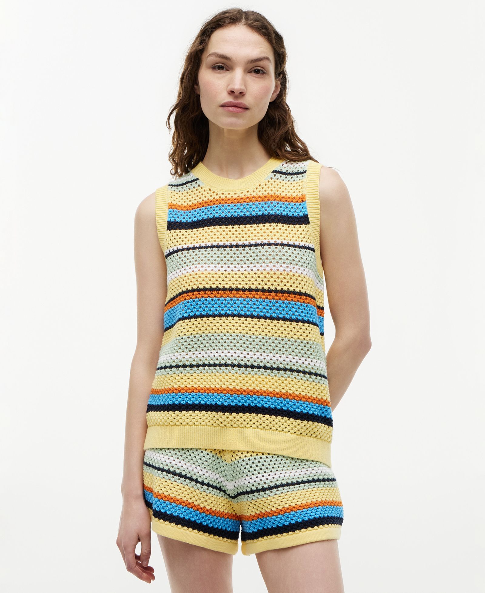 Tommy Hilfiger Women's Cotton Crochet Sleeveless Sweater